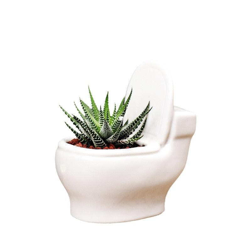 Ceramic Flower Pot | Humorous and Unique Home Decor | Ideal for Small Plants & Succulents